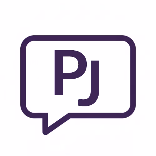 Litery P i J ("prosty język") w dymku wypowiedzi.